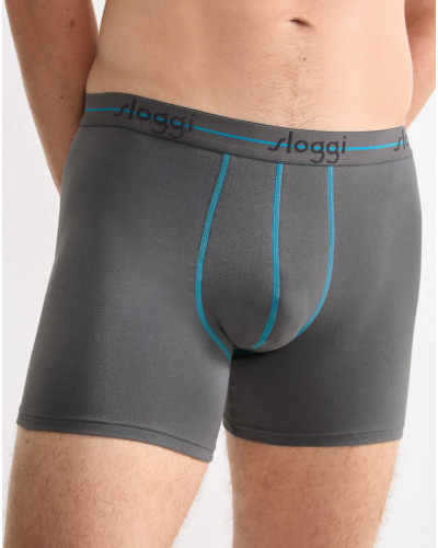 Pack of 2 Long Hipster Sloggi for Men Start (Dark Grey/Black)