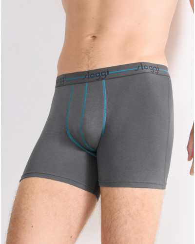 Pack of 2 Long Hipster Sloggi for Men Start (Dark Grey/Black)