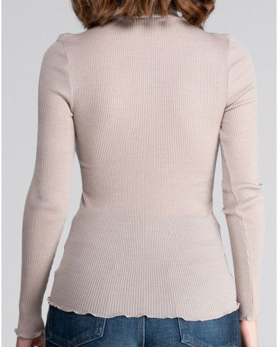 Suéter de cuello alto lana y seda Oscalito 3429 (Beige)