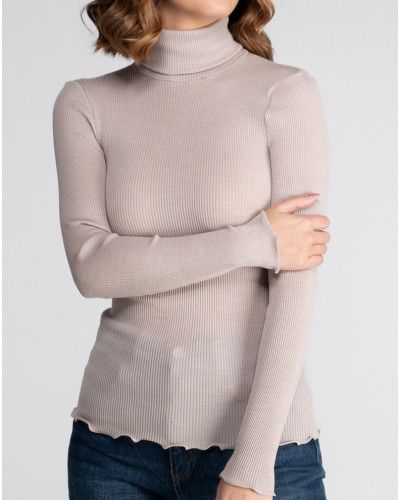 Sweater turtleneck wool and silk Oscalito 3438 (Beige)