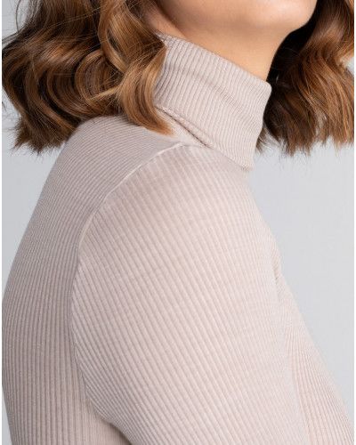 Sweater turtleneck wool and silk Oscalito 3438 (Beige)