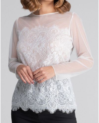 Top tulle et dentelle Oscalito 7442 (Ivoire)