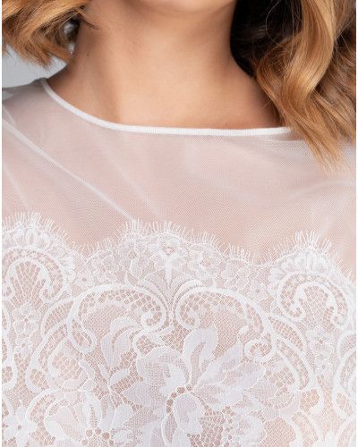 Top tulle et dentelle Oscalito 7442 (Ivoire)