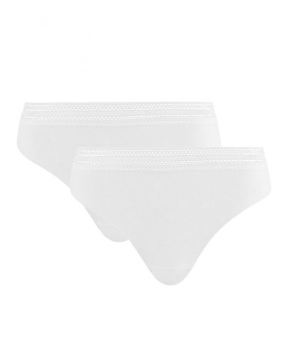 Paquete de 2 calzoncillos midi Sans Complexe Invisible Coton (Blanco)