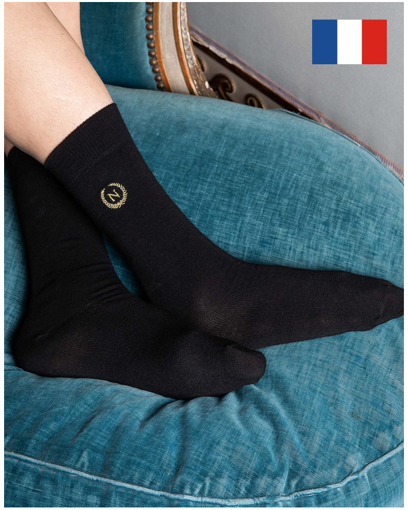 Men's cotton socks Maison Broussaud L'Empereur Napoléon (Black)