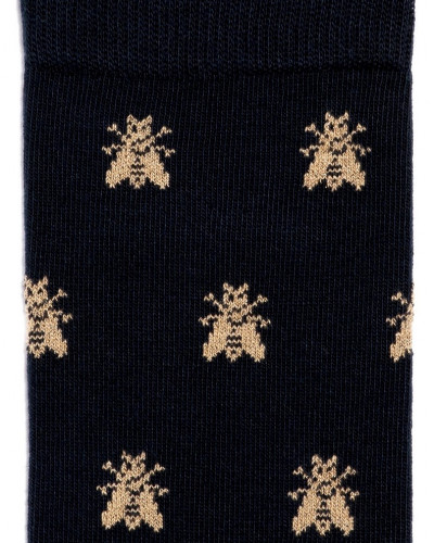 Men's cotton socks Maison Broussaud les abeilles d'or Napoléon (Marine)