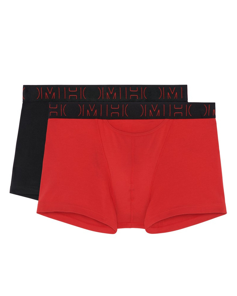 Lot de 2 Boxers en coton HOM Boxerlines (Rouge et Noir)