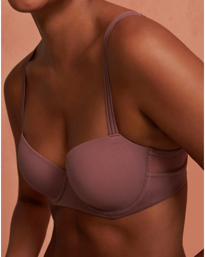 Soutien-gorge balconnet rembourré Marie Jo Louie (Satin Taupe)