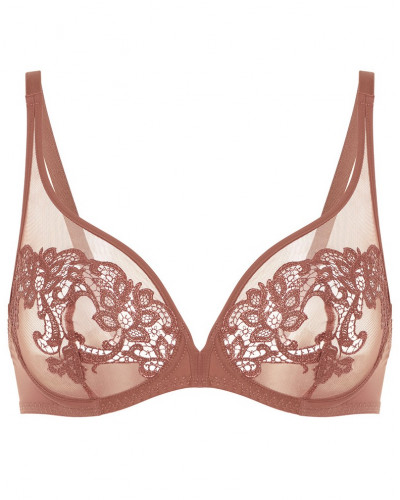 Soutien-gorge armatures décolleté plongeant Simone Pérèle Saga (Brun Tender)