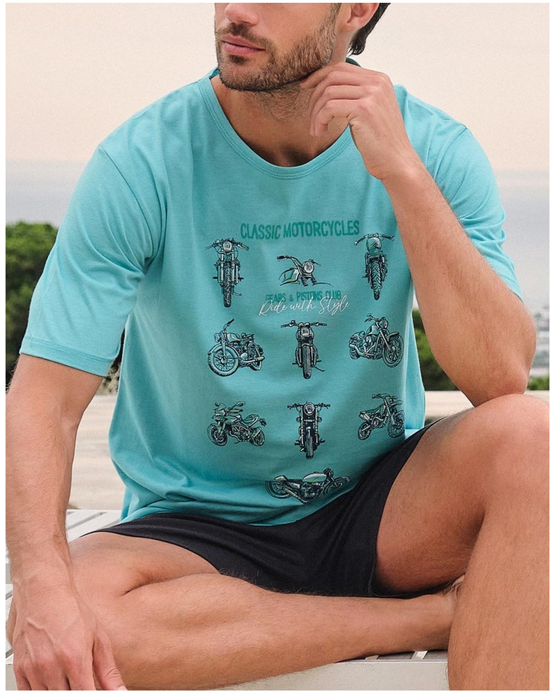 Short pyjamas Massana motorbikes cotron (Multicolor)