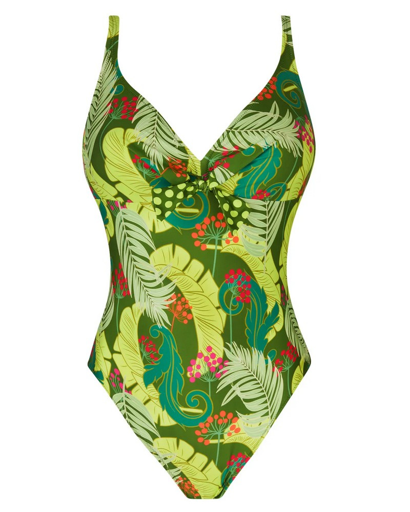 Wireless support one-piece swimsuit swimmer Antigel La Vénus Nature (Vert Tropic)