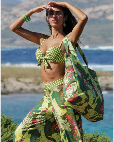 Beach bag Antigel La Vénus Nature (Vert Tropic)