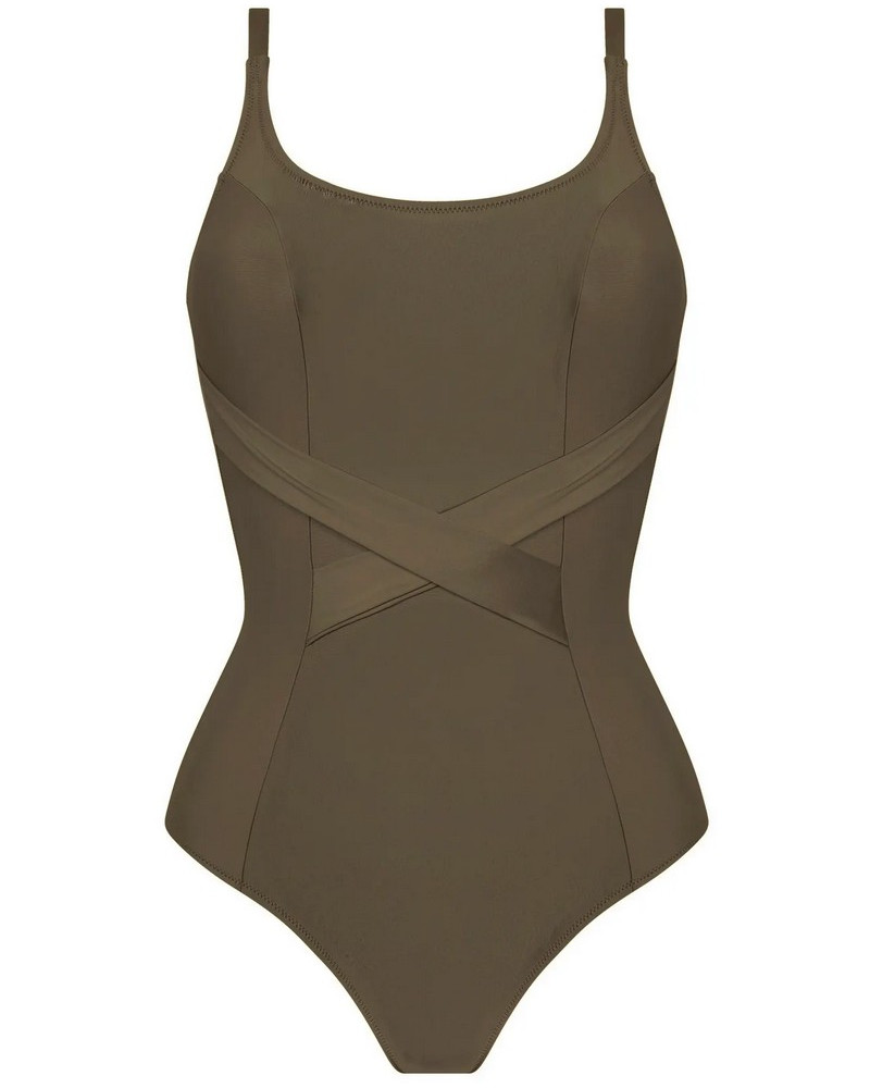 Traje de baño una pieza con aros Antigel La Chiquissima (Kaki Chic)