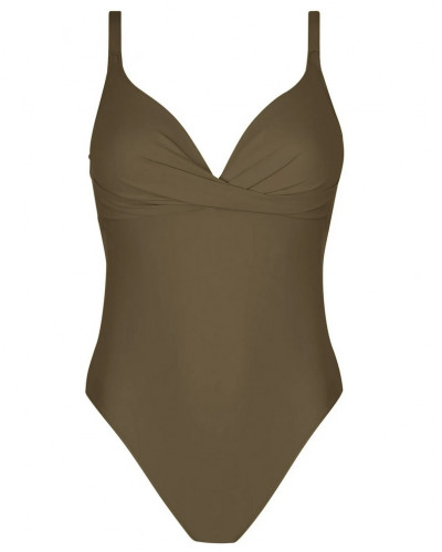 One-piece triangle padded swimsuit Antigel La Chiquissima (Kaki Chic)