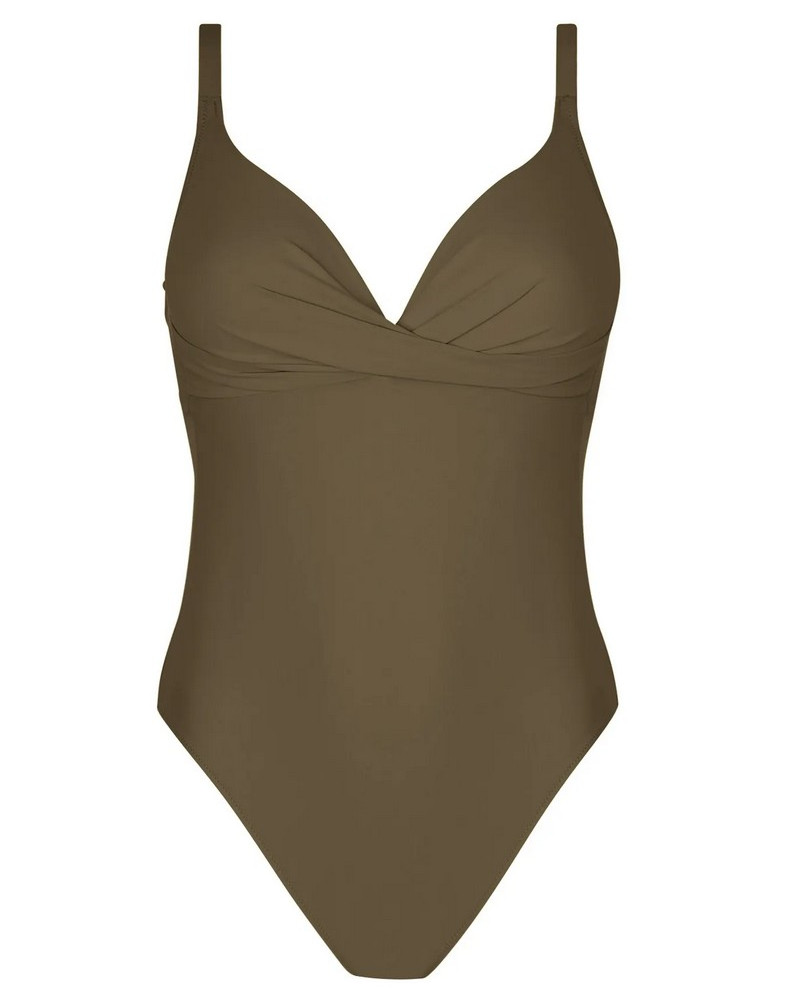 One-piece triangle padded swimsuit Antigel La Chiquissima (Kaki Chic)