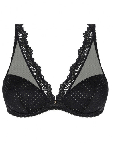 Bra plunge half foam Antigel Nuit des Etoiles (Noir Or)