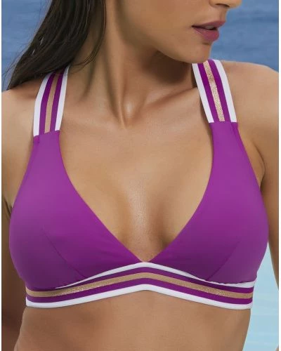 Underwired triangle bath bra Lise Charmel Energie Nautique (Cassis Gold)