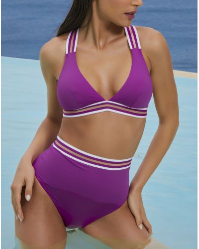 Soutien-gorge de bain triangle sans armature Lise Charmel Energie Nautique (Cassis Gold)