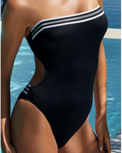 Maillot de bain une pièce bandeau Lise Charmel Énergie Nautique (Noir Silver)
