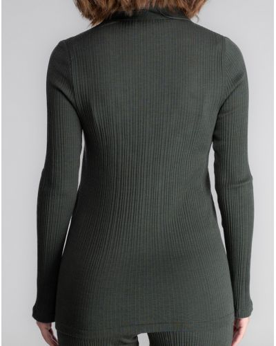 V-neck blouse wool and silk Oscalito 7462 (Forêt)