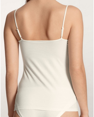 Top à fines bretelles Calida Cate coton (Alabaster Crème)