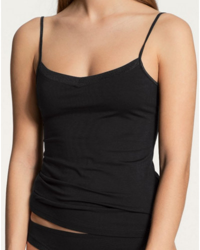 Cotton thin straps top Calida Cate (Black)
