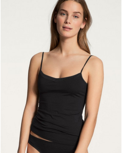 Cotton thin straps top Calida Cate (Black)