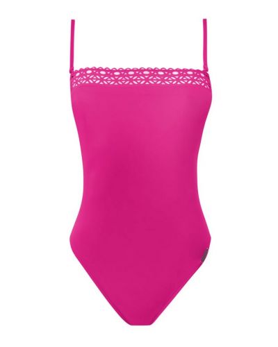 Maillot de bain une pièce bandeau coque Lise Charmel Ajourage Couture (Ajourage Fuchsia)