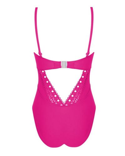 Maillot de bain une pièce bandeau coque Lise Charmel Ajourage Couture (Ajourage Fuchsia)