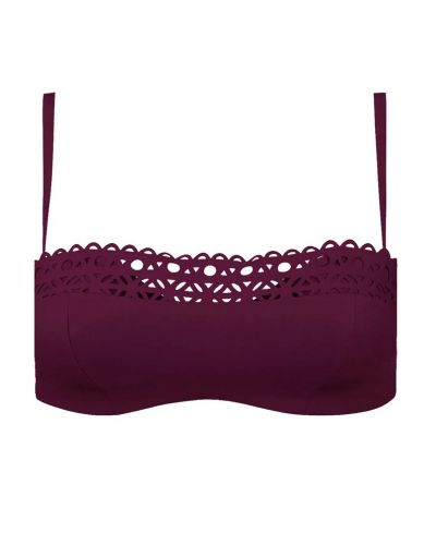 Sujetador de baño bandeau preformado Lise Charmel Ajourage Couture (Ajourage Prune)