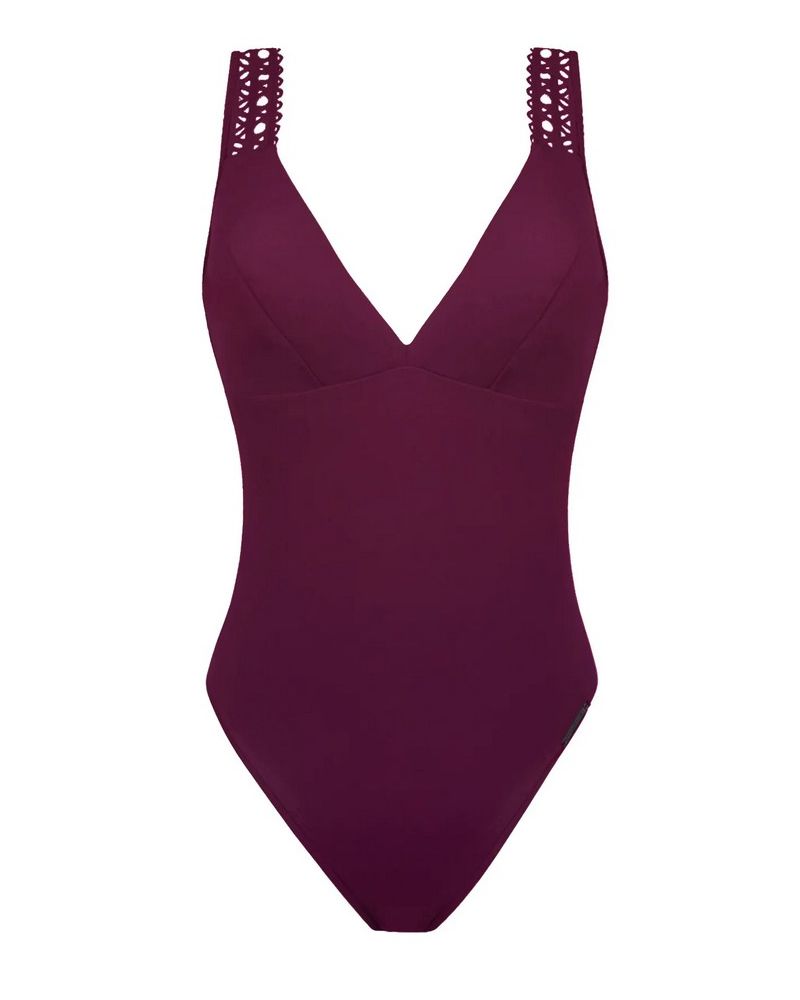 Traje de baño una pieza sujeción deportiva Lise Charmel Ajourage Couture (Ajourage Prune)