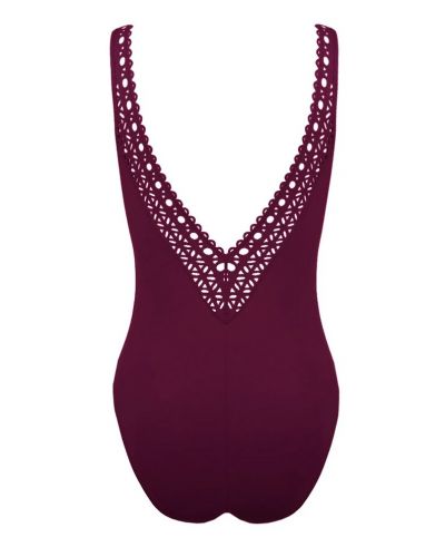 Maillot de bain une pièce nageur maintien ouvert Lise Charmel Ajourage Couture (Ajourage Prune)