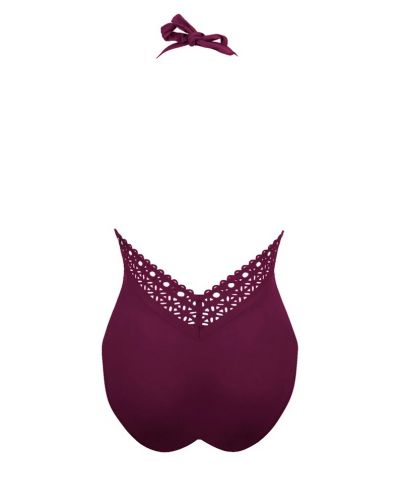 Traje de baño una pieza seduction espalda escotada Lise Charmel Ajourage Couture (Ajourage Prune)