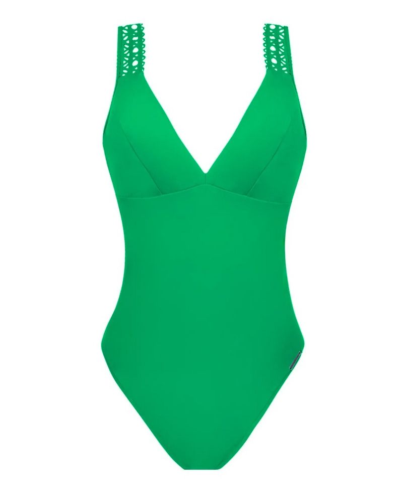 One-piece opened support swimsuit Lise Charmel Ajourage Couture (Ajourage Vert)