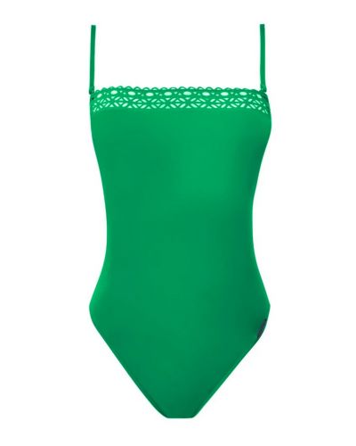 Traje de baño una pieza bandeau preformado Lise Charmel Ajourage Couture (Ajourage Vert)
