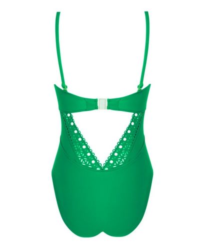 Padded one-piece swimsuit bandeau Lise Charmel Ajourage Couture (Ajourage Vert)