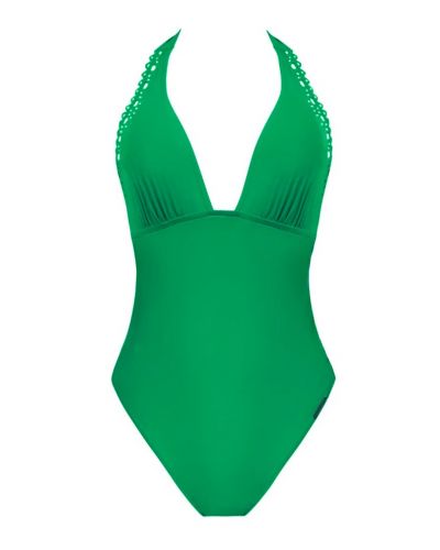 One-piece swimsuit seduction plunging back Lise Charmel Ajourage Couture (Ajourage Vert)