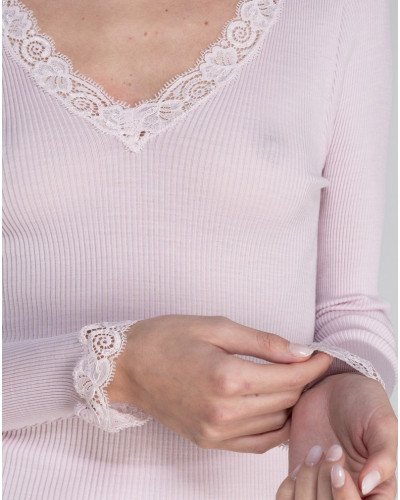 Top de manga larga lana y seda Oscalito 3404 (Rosewood)