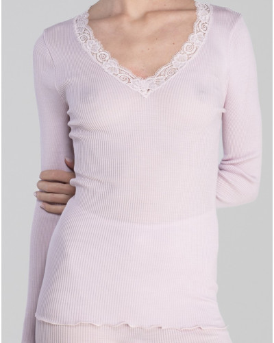 Top de manga larga lana y seda Oscalito 3404 (Rosewood)