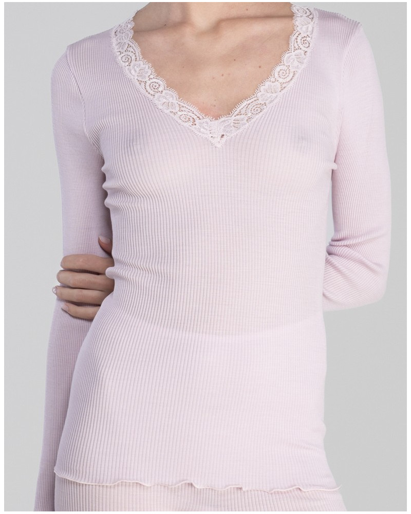 Top de manga larga lana y seda Oscalito 3404 (Rosewood)