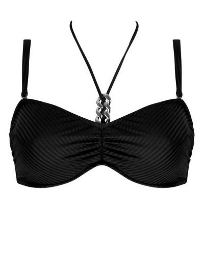 Sujetador de baño bandeau suave copa profunda Antigel La Stricto Chic (Negro)