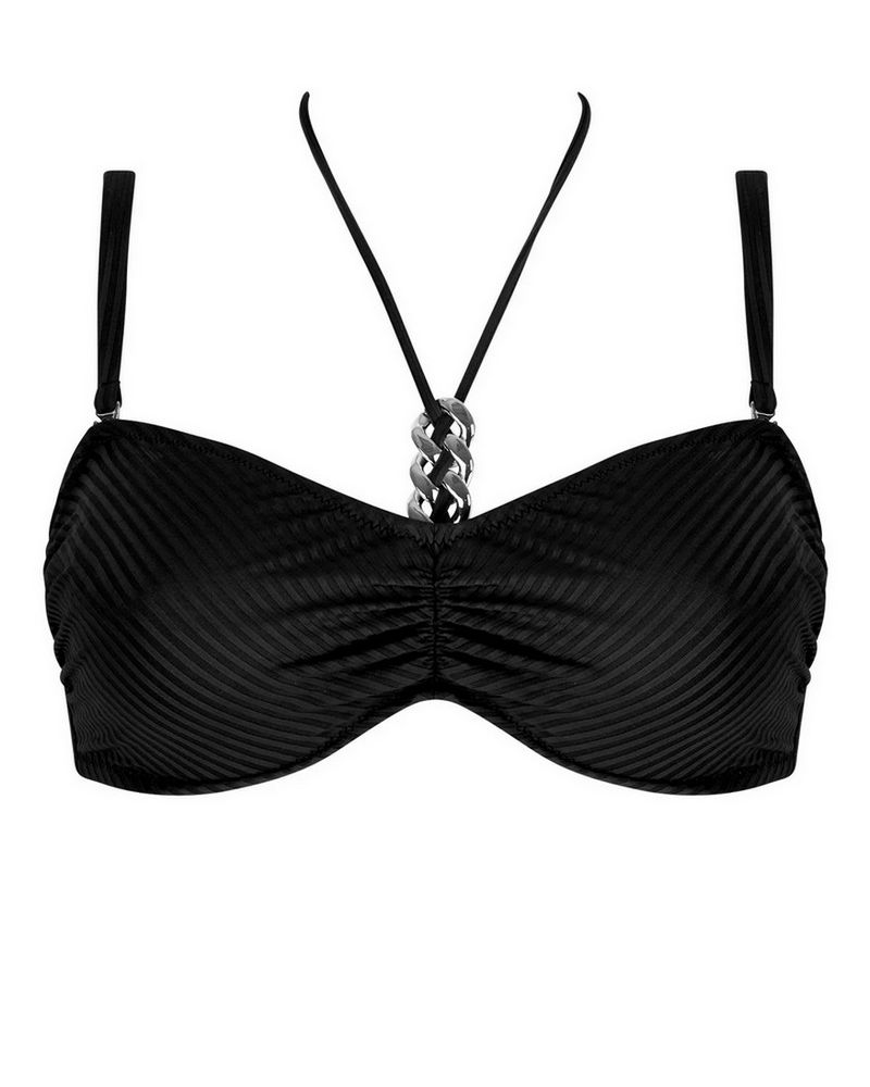 Soft strapless deep-cup bath bra Antigel La Stricto Chic (Black)