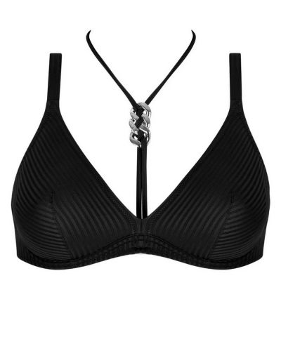 Underwired triangle deep-cup bath bra Antigel La Stricto Chic (Black)