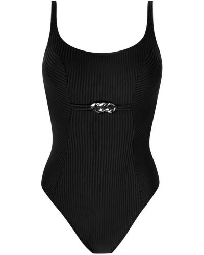 Underwired support one-piece swimsuit swimmer Antigel La Stricto Chic (Black)