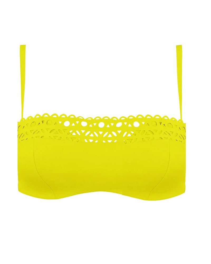 Sujetador de baño bandeau preformado Lise Charmel Ajourage Couture (Ajourage Jaune)