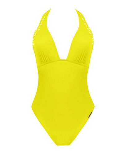 Maillot de bain une pièce nageur séduction dos plongeant Lise Charmel Ajourage Couture (Ajourage Jaune)