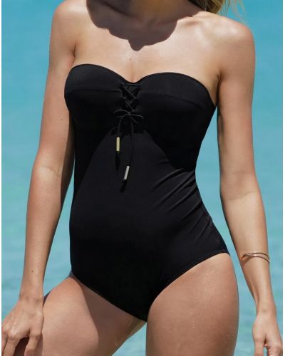 Maillot de bain une pièce bandeau coque Antigel La Glam Tonique (Noir)