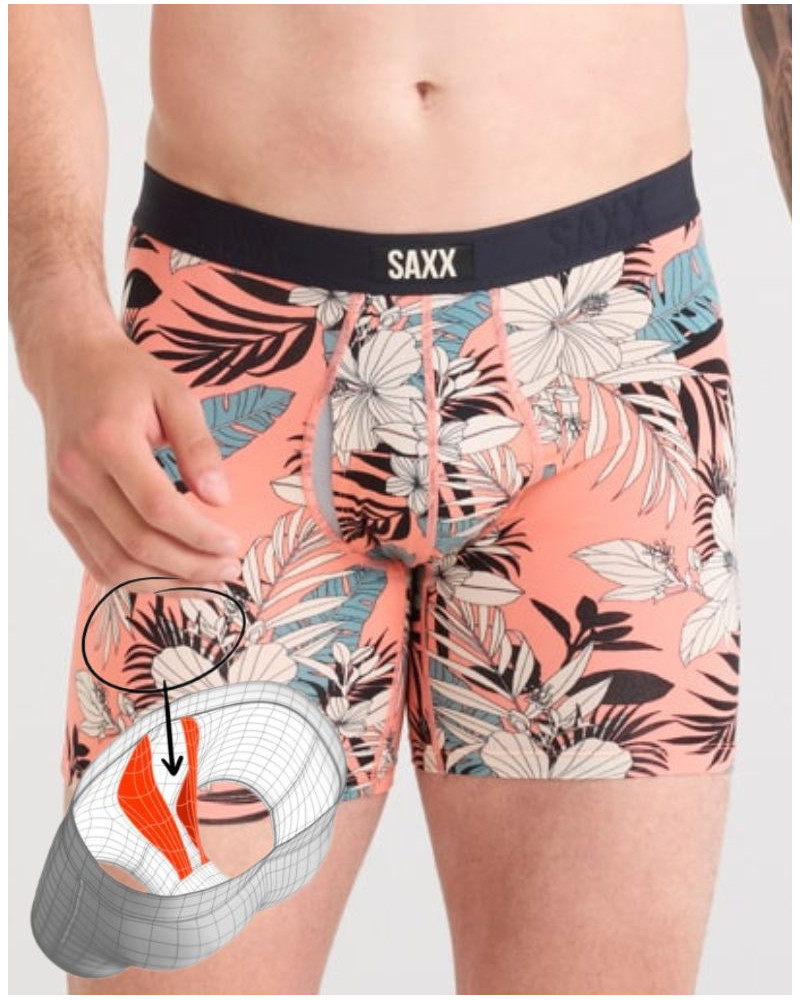 Boxer with fly Vibe Xtra Saxx (Jungle hibiscus corail)