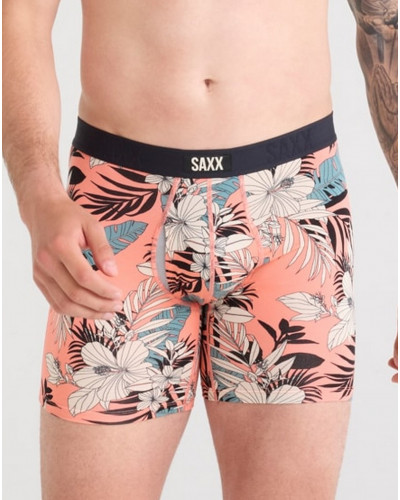 Boxer à braguette Saxx Vibe Xtra (Jungle hibiscus corail)