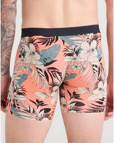 Boxer à braguette Saxx Vibe Xtra (Jungle hibiscus corail)